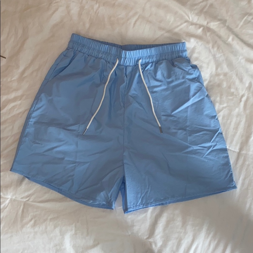 Pastel Blue Athletic Shorts COMMENT TO NEGOTIATE